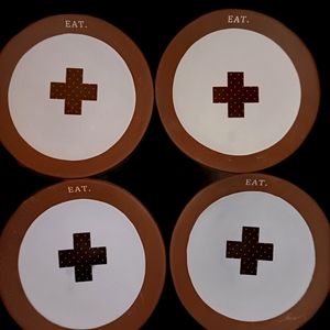 Rae Dunn HTF EAT plates from her CHOCOLATE LINE